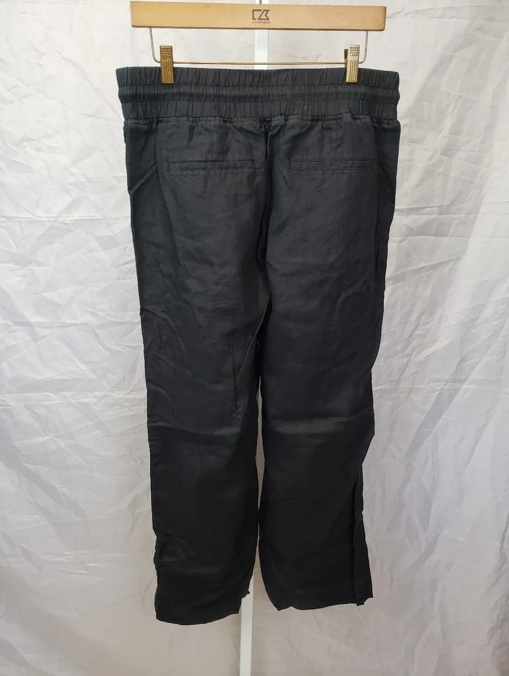 Quince Black European Linen Wide Leg Pants Size Large